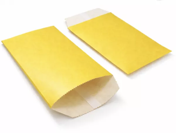  250 Sacs Cadeaux Kraft Blanc 7X12 MOUTARDE