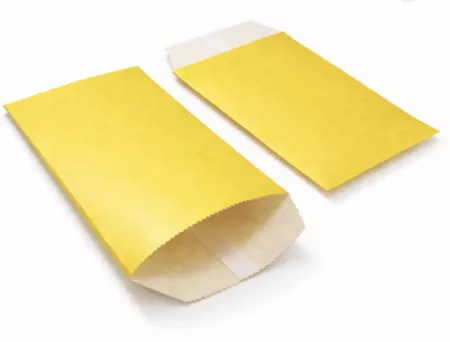  250 Sacs Cadeaux Kraft Blanc 7X12 MOUTARDE