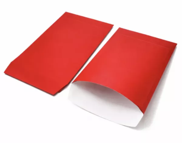 250 Sacs Cadeaux Kraft Blanc 7x12 rouge
