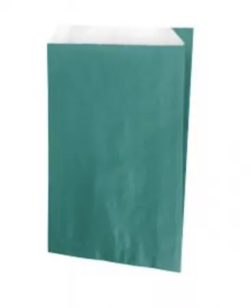 250 sacs cadeaux kraft blanc bleu turquoise 12+4,5X20CM