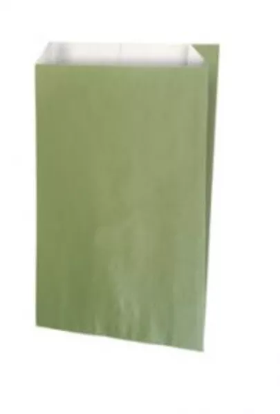 250 sacs cadeaux kraft blanc kaki 12+4,5X20CM