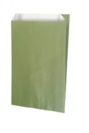 250 sacs cadeaux kraft blanc kaki 12+4,5X20CM