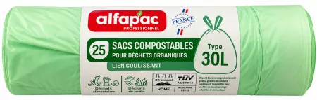250 SACS COMPOSTABLES 30L - 18&micro; 50X65