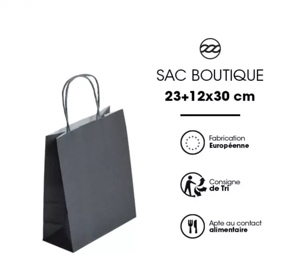 250 Sacs Kraft Tendance 23+12x30 GRIS / 21331