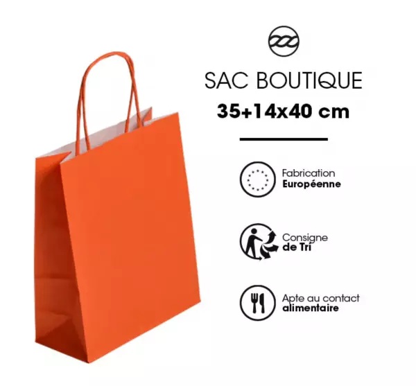 250 Sacs Kraft Tendance 35+14x40 ORANGE / 21368