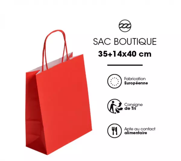 250 Sacs Kraft Tendance 35+14x40 ROUGE / 21281