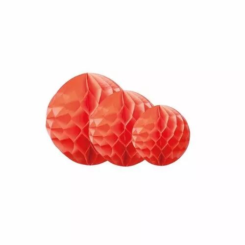 3 BOULES ALVEOLEES CORAIL 25/20/15CM