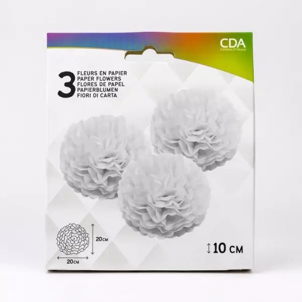 3 FLEUR DE DECORATION blanc /10302BL
