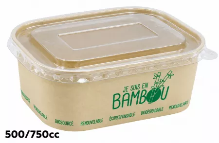 300 COUVERCLES PP BARQUETTES BAMBOU