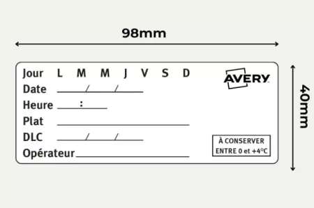 300 ETIQUETTES ADHESIVES TRACABILITE ALIMENTAIRE AVERY