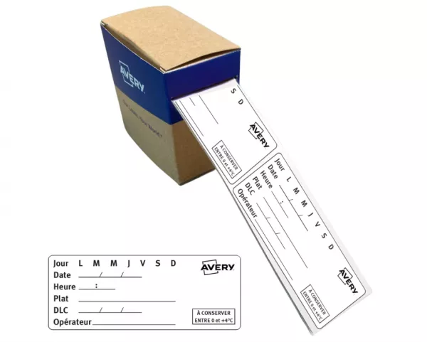 300 ETIQUETTES ADHESIVES TRACABILITE ALIMENTAIRE AVERY