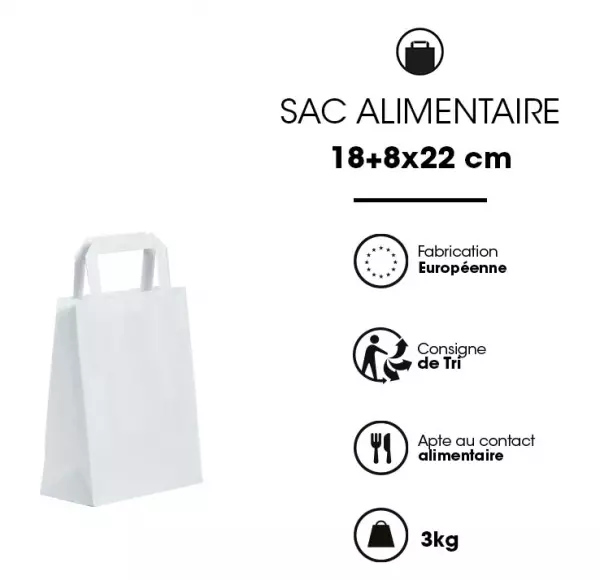 300 Sacs Kraft P Plates 18+8x22 BLANC / 20134