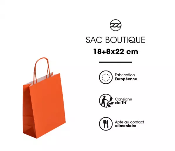 300 Sacs Kraft Tendance 18+8x22 ORANGE / 21366