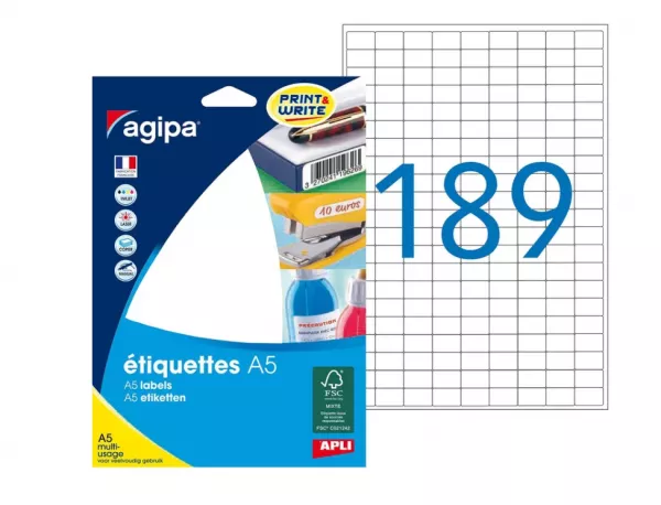 3024 ETIQUETTES AGIPA A5 9x13