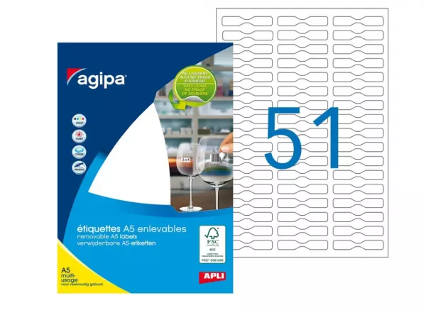 306 ETIQUETTES AGIPA A5 8x45 ENLEVABLES