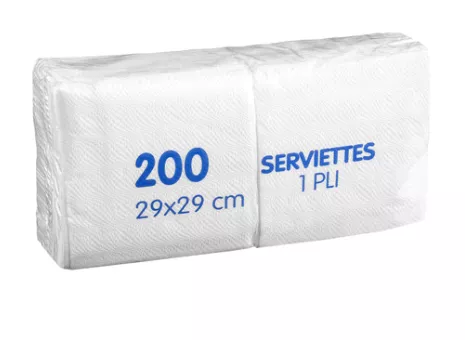 3200 Serviettes 29x29 1 Plis BLANC