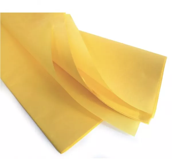 480 Feuilles Mousseline JAUNE D\'OR 50x75cm 18g