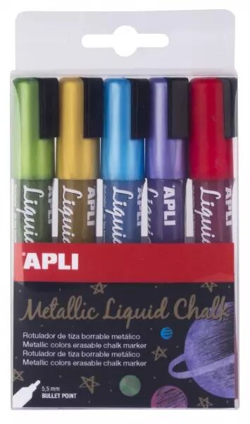 5 Feutres Craie M�tallic Couleur