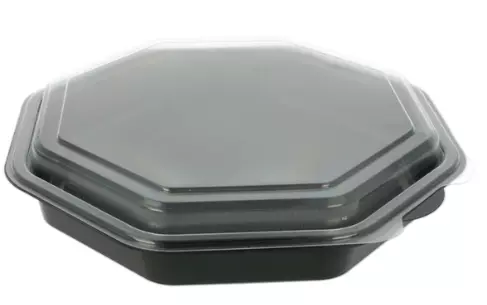 50 Assiettes + Couvercles Octo 23x23x5 NOIR