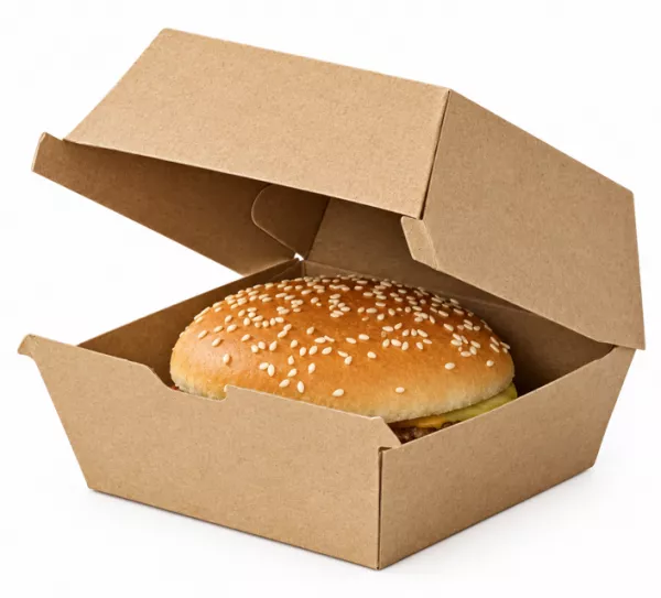 50 BOITES BURGER KRAFT + COUV 110X110X80MM