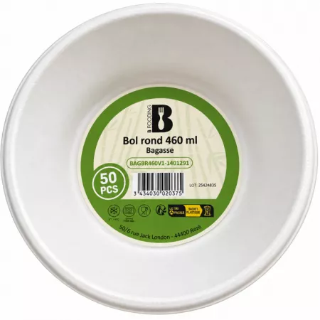 50 BOLS 460ML FIBRE DE CANNE