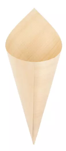 50 Cornets 12.5cm Naturel Bois