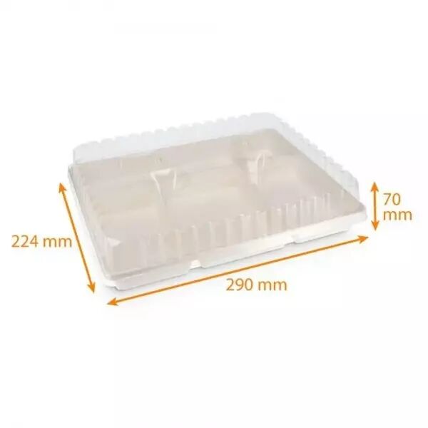 50 Couvercles Plateaux Repas 5 Compartiments BIO