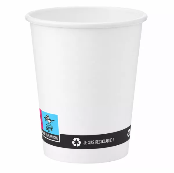 50 GOBELETS KRAFT BLANC 10CL