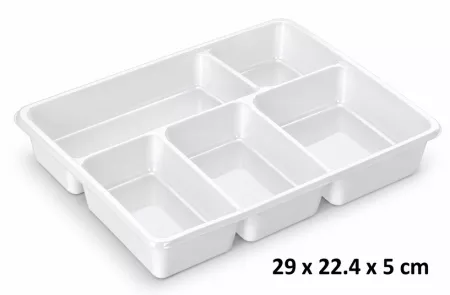 50 PLATEAUX REPAS 5 COMPART BLANCS - PR290