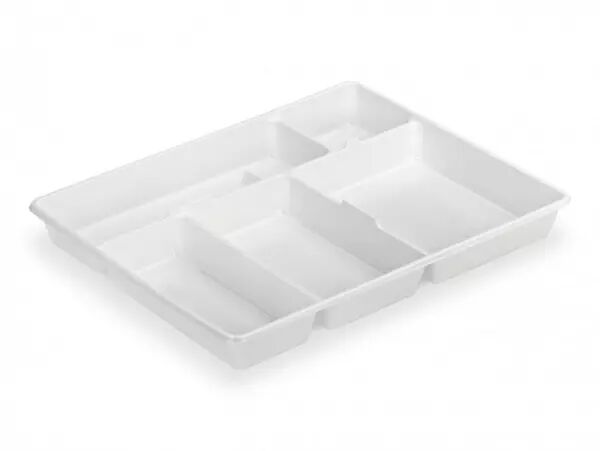 50 Plateaux Repas 5 Compartiments BLANC PR5GN2B