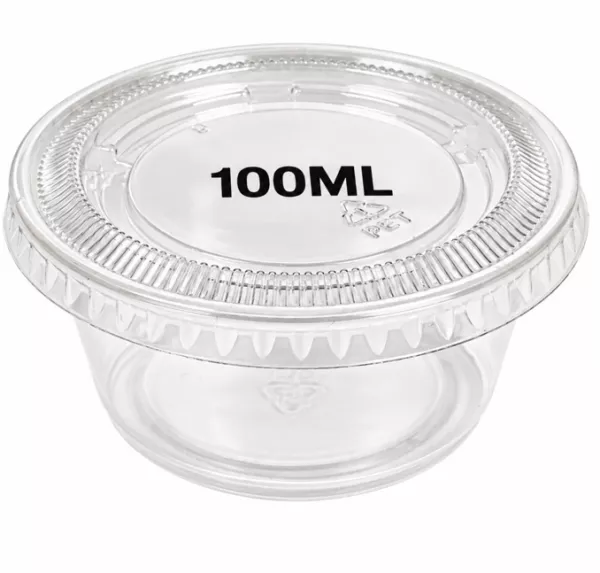 50 POTS SAUCES + COUVERCLES TRANSPARENT 100ML
