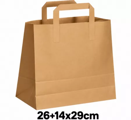 50 SACS CABAS KRAFT PP PLATES 26+14x29CM 