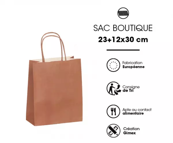 50 Sacs Kraft Tendance 23+12x30 TERRACOTA / 21413