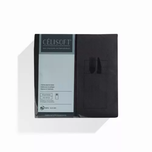 50 Serviettes C�lisoft 40x40 Lunch Pochette EBENE