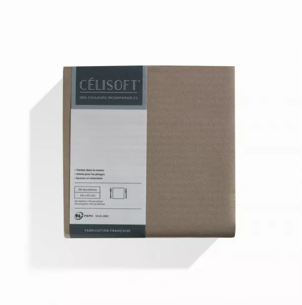 50 Serviettes Intiss� 40x40 ARGILE