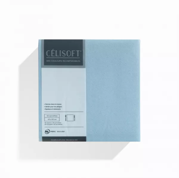 50 Serviettes Intiss� 40x40 BLEU AZUR