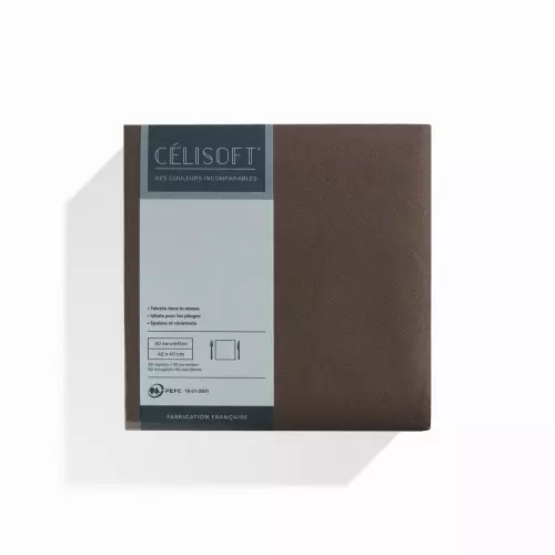 50 Serviettes Intiss� 40x40 CHOCOLAT