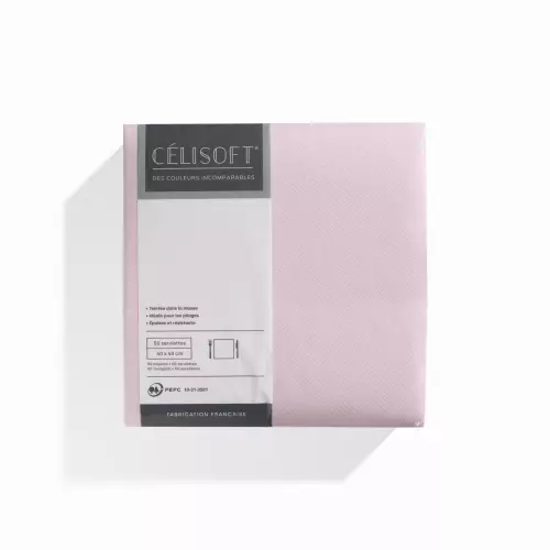 50 Serviettes Intiss� 40x40 ROSE POUDRE