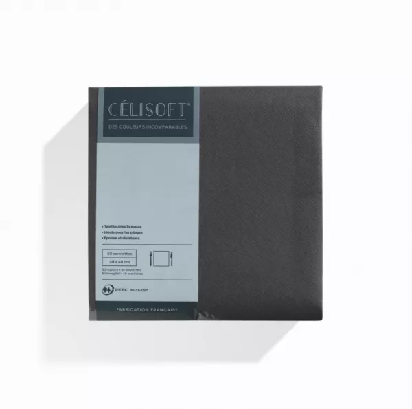 50 Serviettes Intiss� 40x40 TITANE