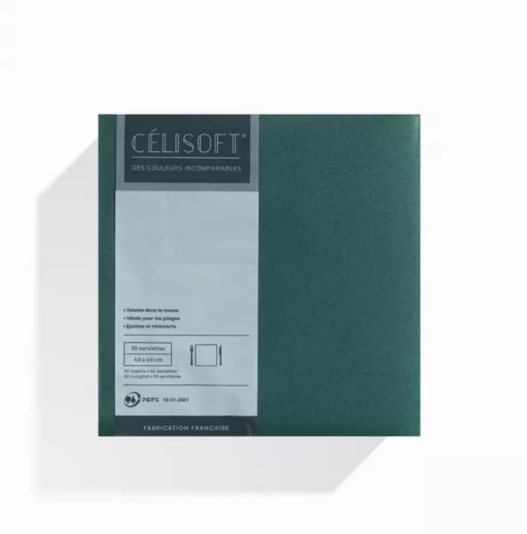 50 Serviettes Intiss� 40x40 VERT SAPIN