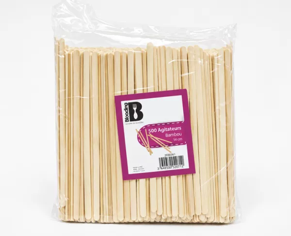 500 AGITATEURS BAMBOU 14CM