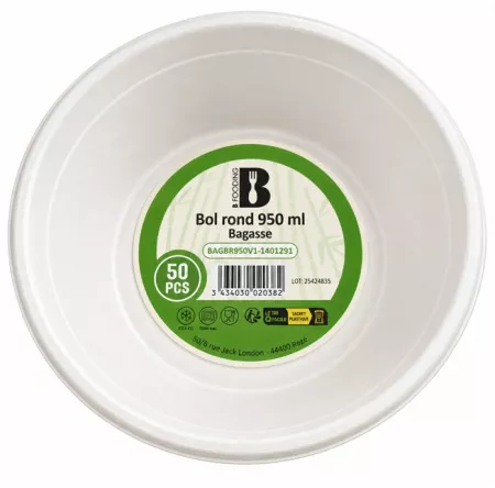 500 BOLS 950ML FIBRE DE CANNE