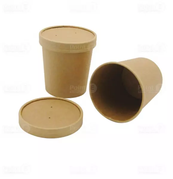 500 Couvercles kraft compatibles pots � soupe 26 oz