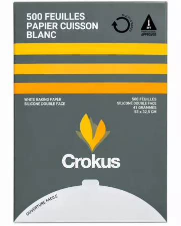500 FEUILLES PAPIER CUISSON BLANC SILICONE DOUBLE FACE 53X32.5CM