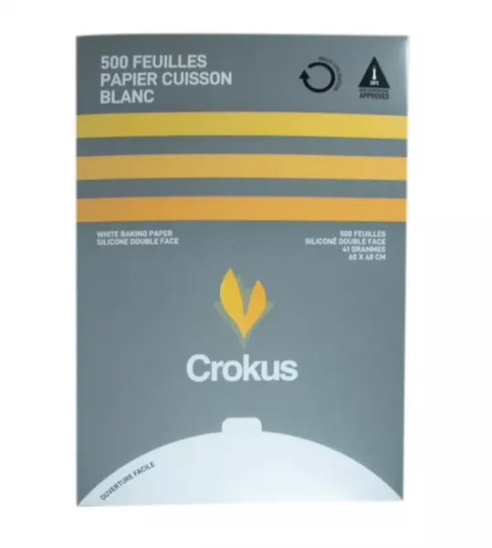 500 FEUILLES PAPIER CUISSON BLANC SILICONE DOUBLE FACE 60X40CM