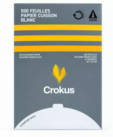500 FEUILLES PAPIER CUISSON BLANC SILICONE DOUBLE FACE 60X40CM