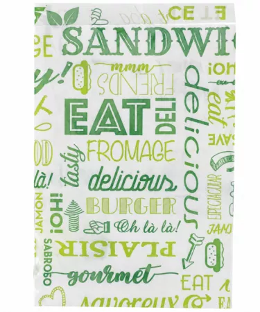 500 POCHETTES INGRAISSABLES HAMBURGER 12+7x18CM VERT