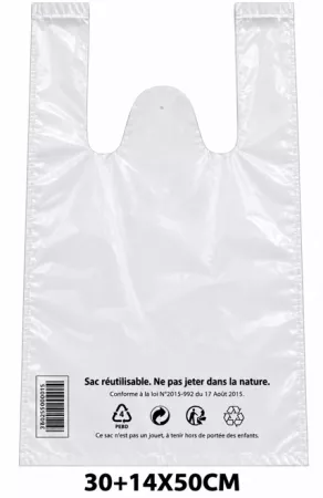 500 SACS BRETELLES 30+14x50 50&micro; BLANC