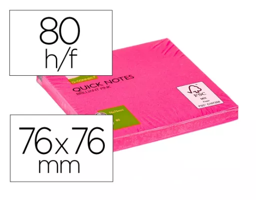 6 Bloc Notes QC 75x75 80 Feuilles ROSE