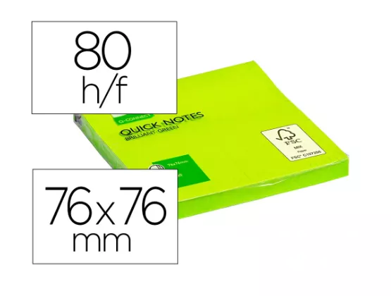 6 Bloc Notes QC 75x75 80 Feuilles VERT